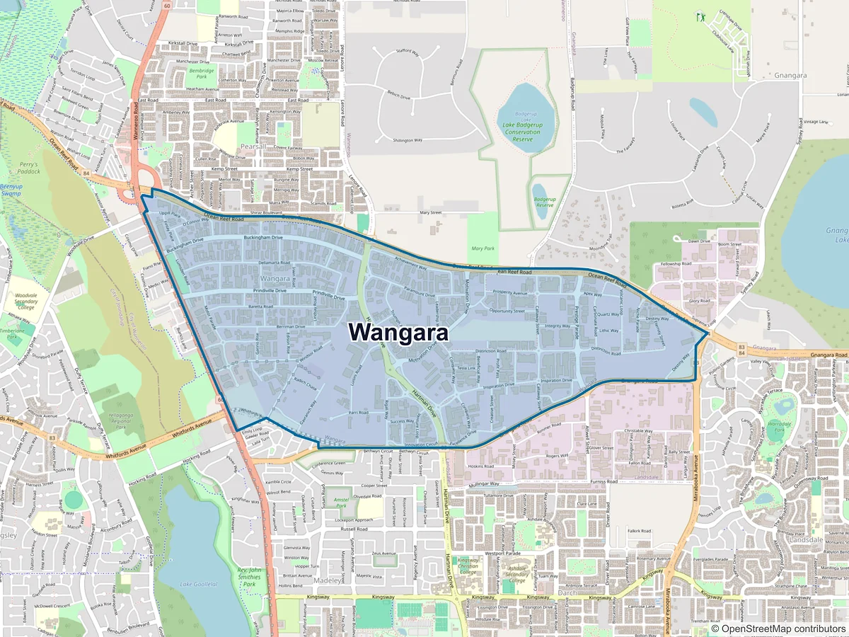 Map of Wangara, WA, Australia