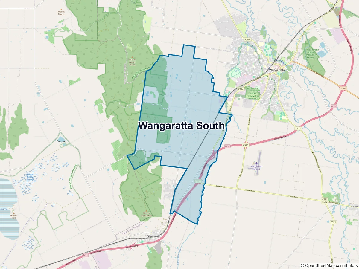 Map of Wangaratta South, VIC, Australia