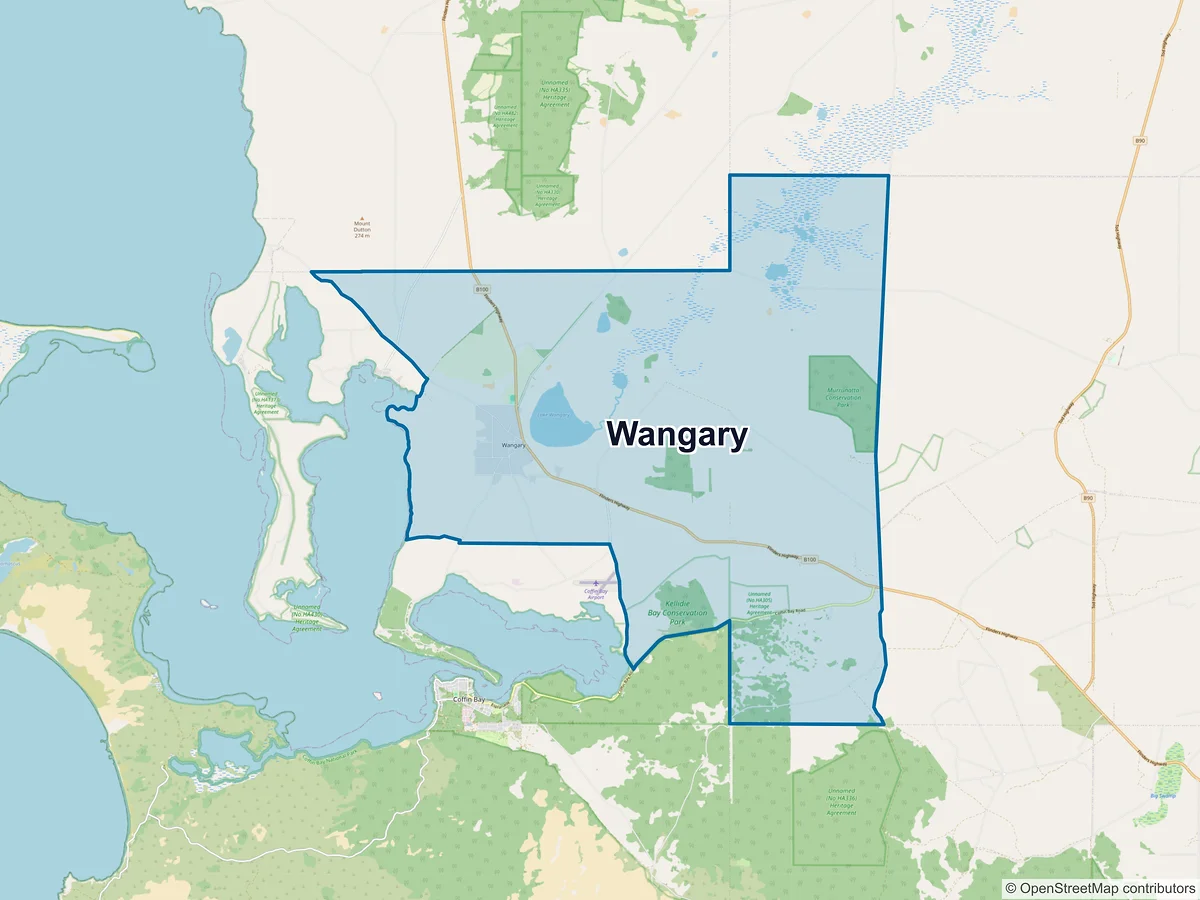 Map of Wangary, SA, Australia