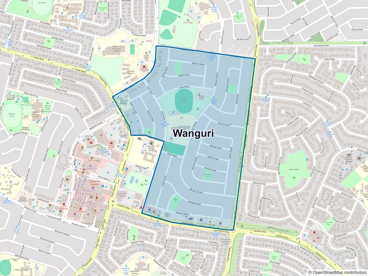 Map of Wanguri, NT, Australia