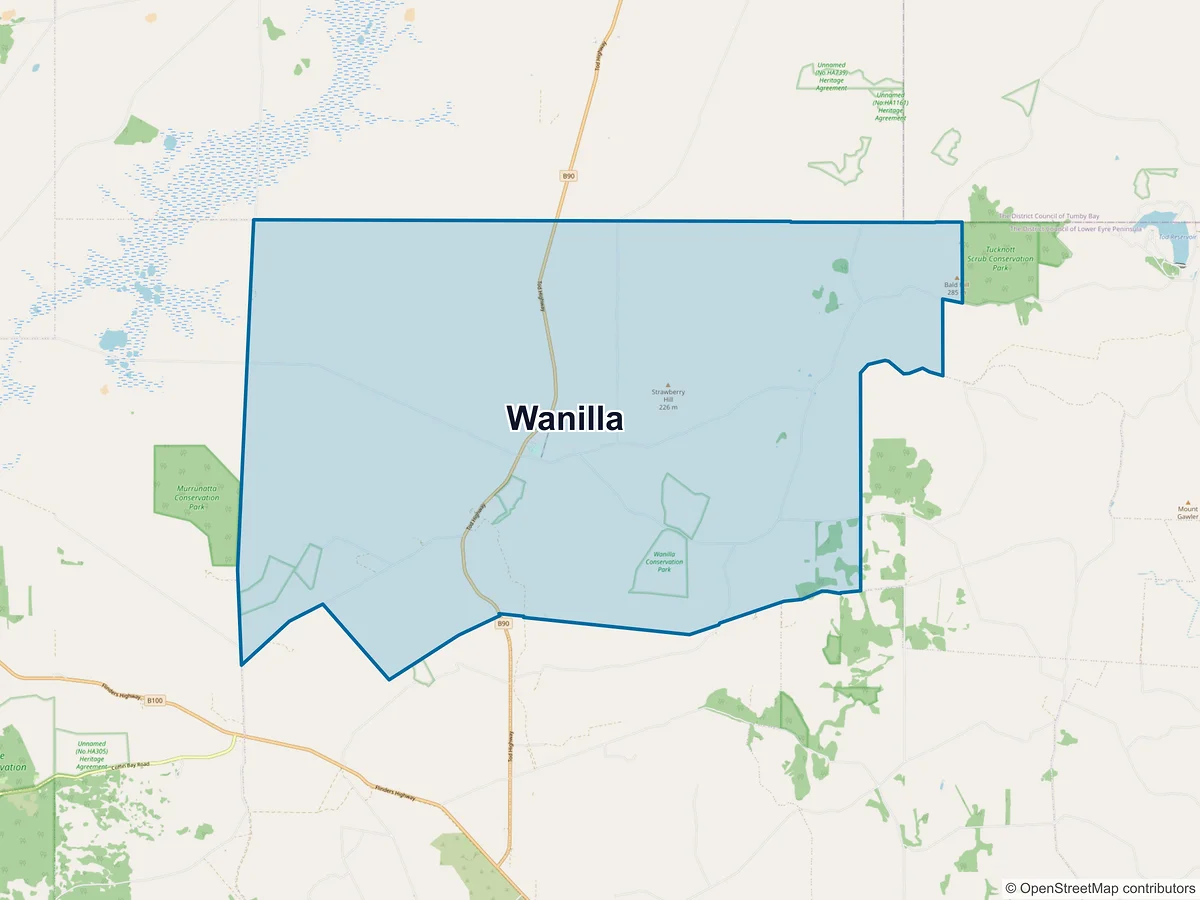 Map of Wanilla, SA, Australia