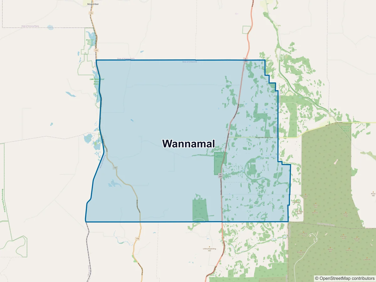 Map of Wannamal, WA, Australia