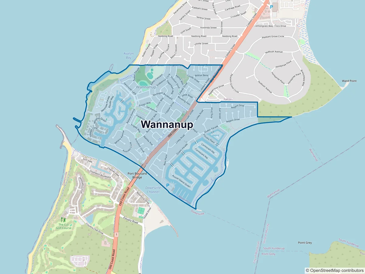 Map of Wannanup, WA, Australia