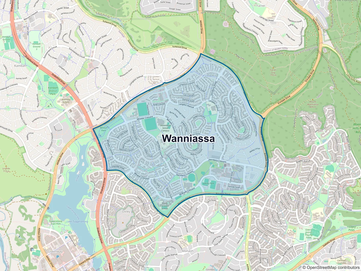Map of Wanniassa, ACT, Australia