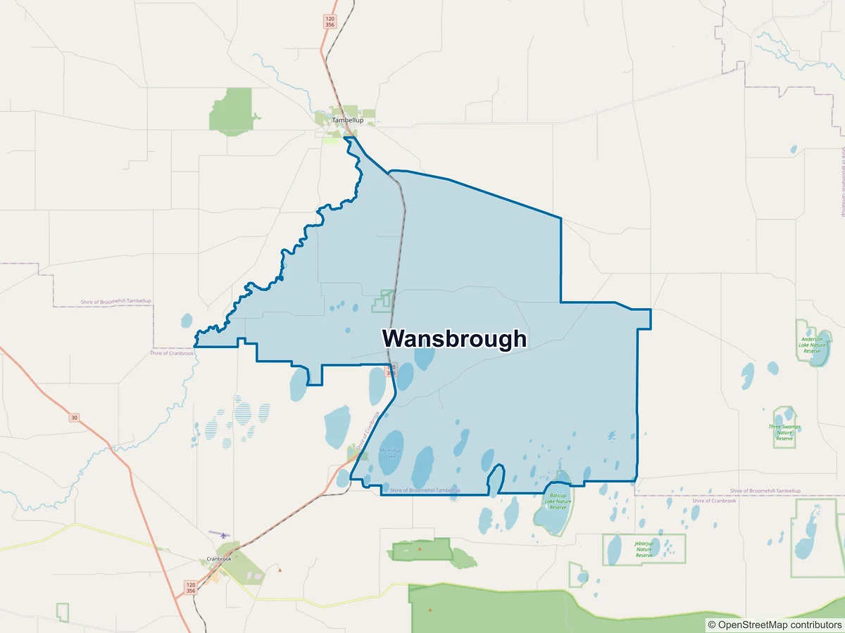 Map of Wansbrough, WA, Australia