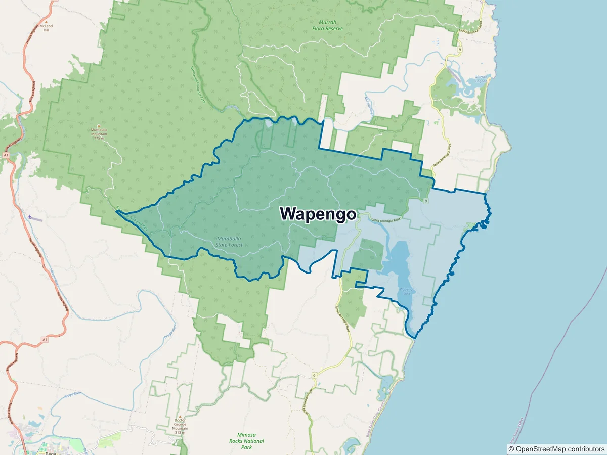 Map of Wapengo, NSW, Australia