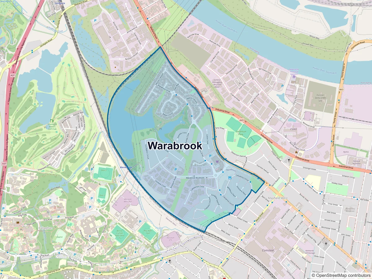 Map of Warabrook, NSW, Australia