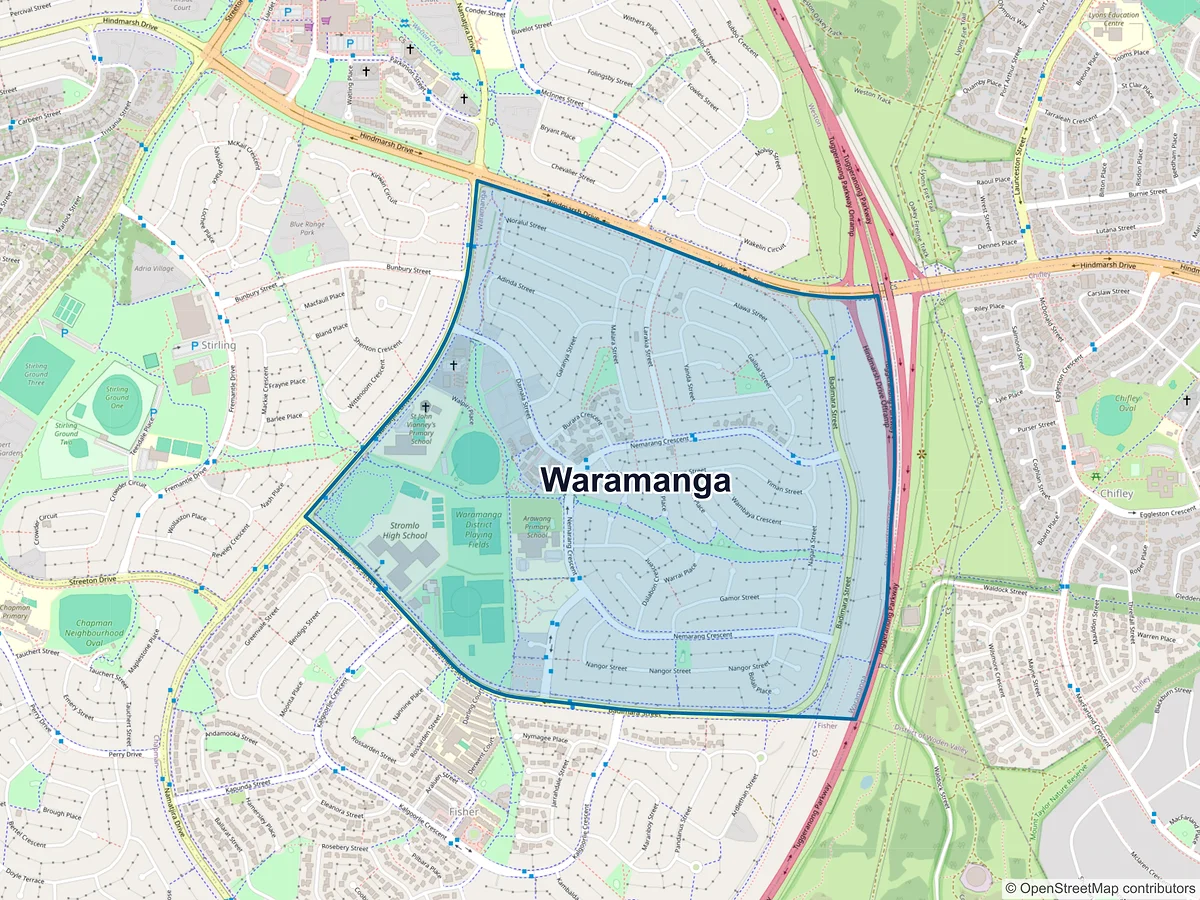 Map of Waramanga, ACT, Australia