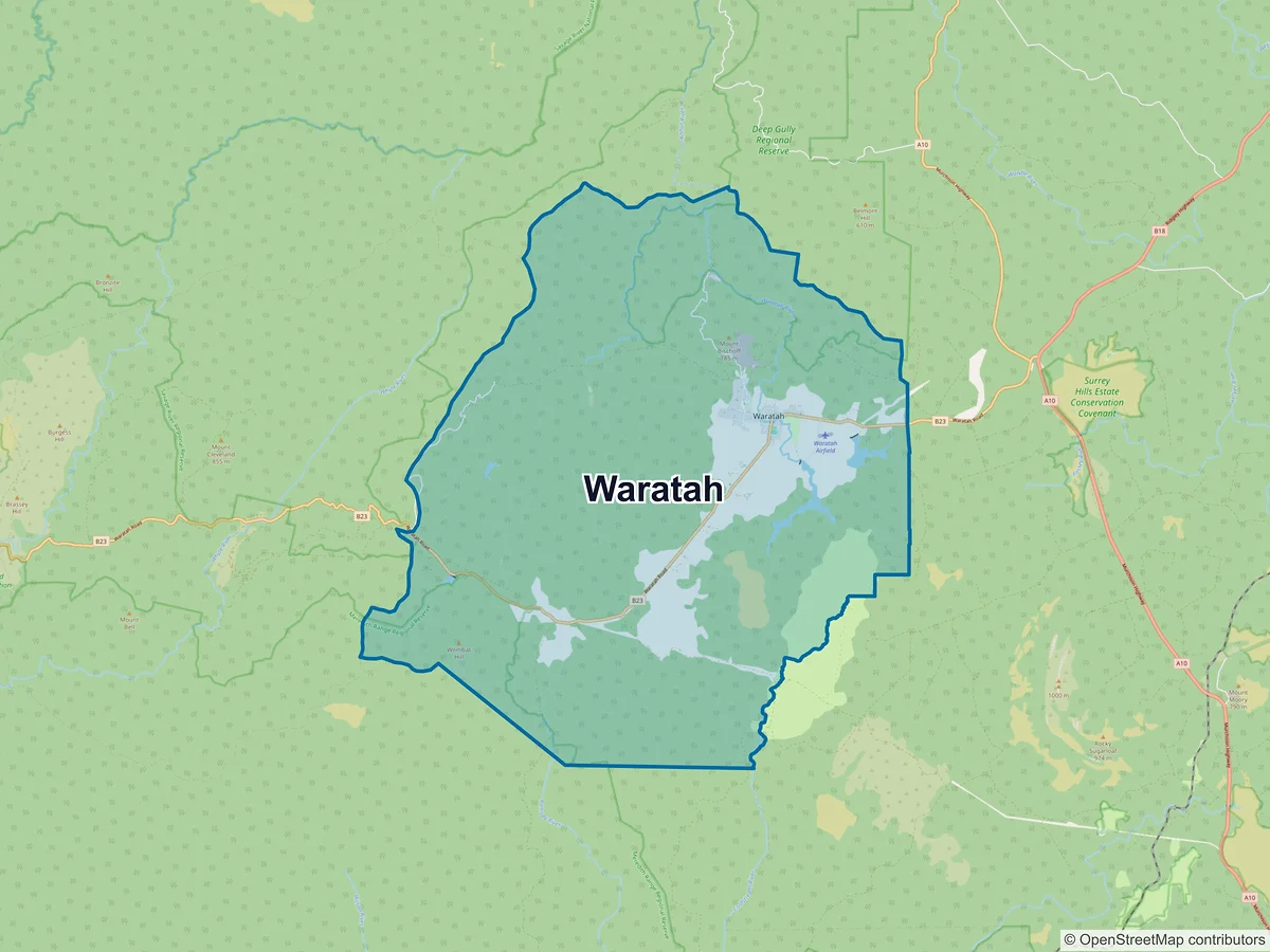 Map of Waratah, TAS, Australia