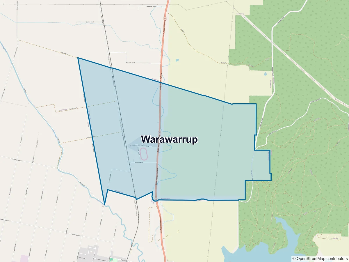Map of Warawarrup, WA, Australia