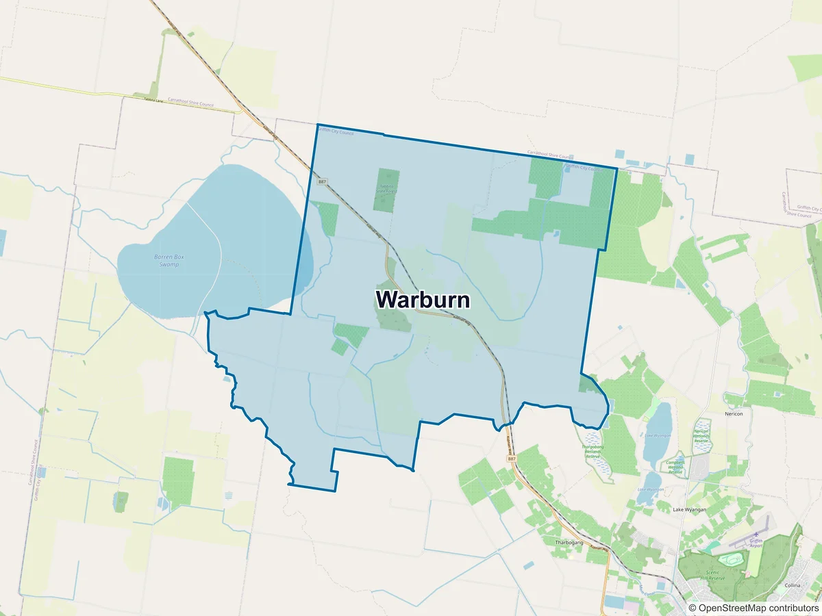 Map of Warburn, NSW, Australia