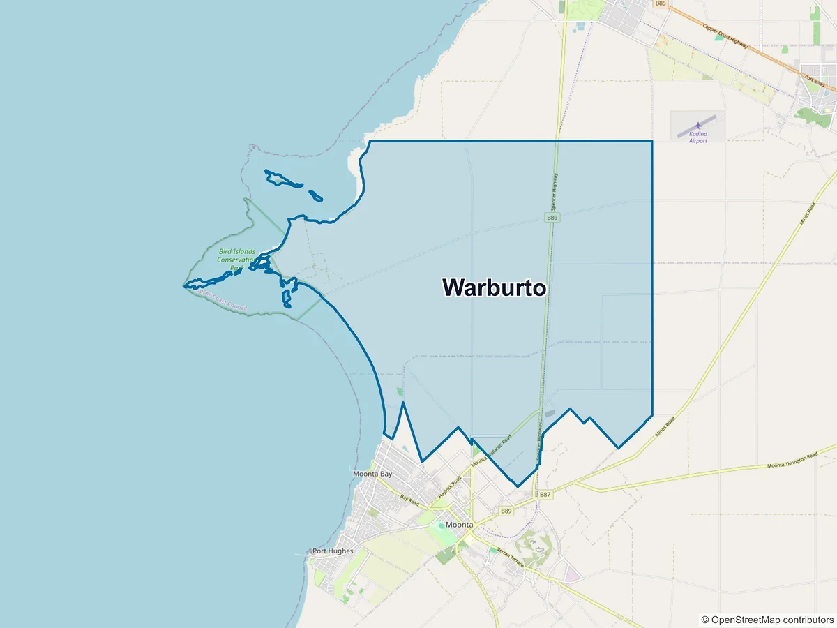 Map of Warburto, SA, Australia
