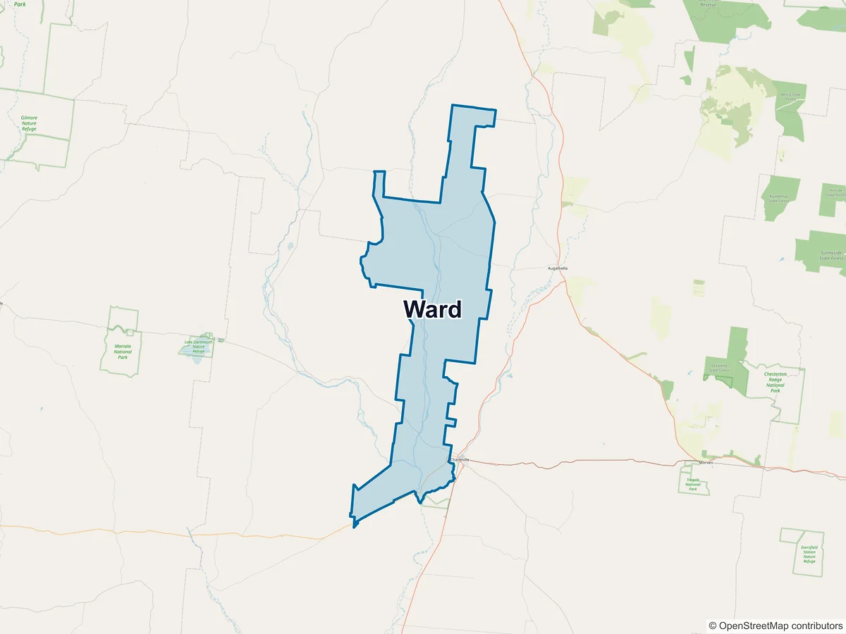 Map of Ward, QLD, Australia