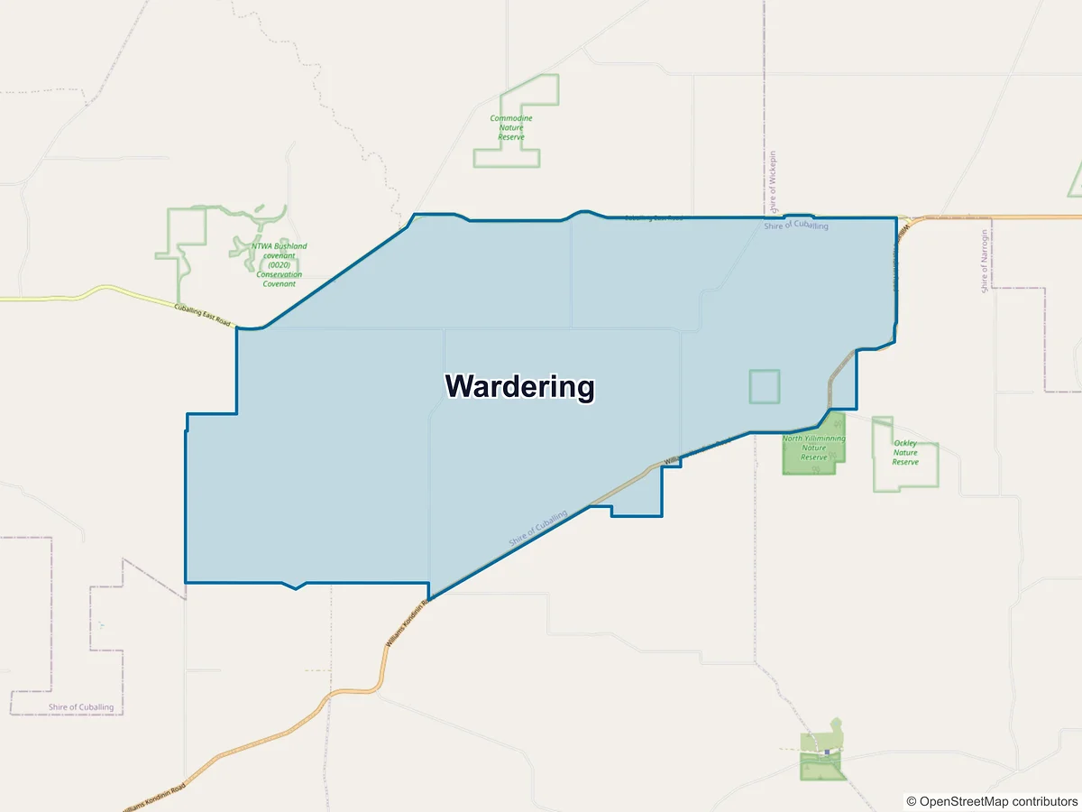 Map of Wardering, WA, Australia