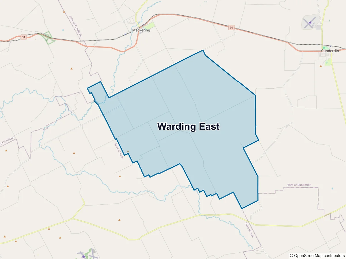 Map of Warding East, WA, Australia