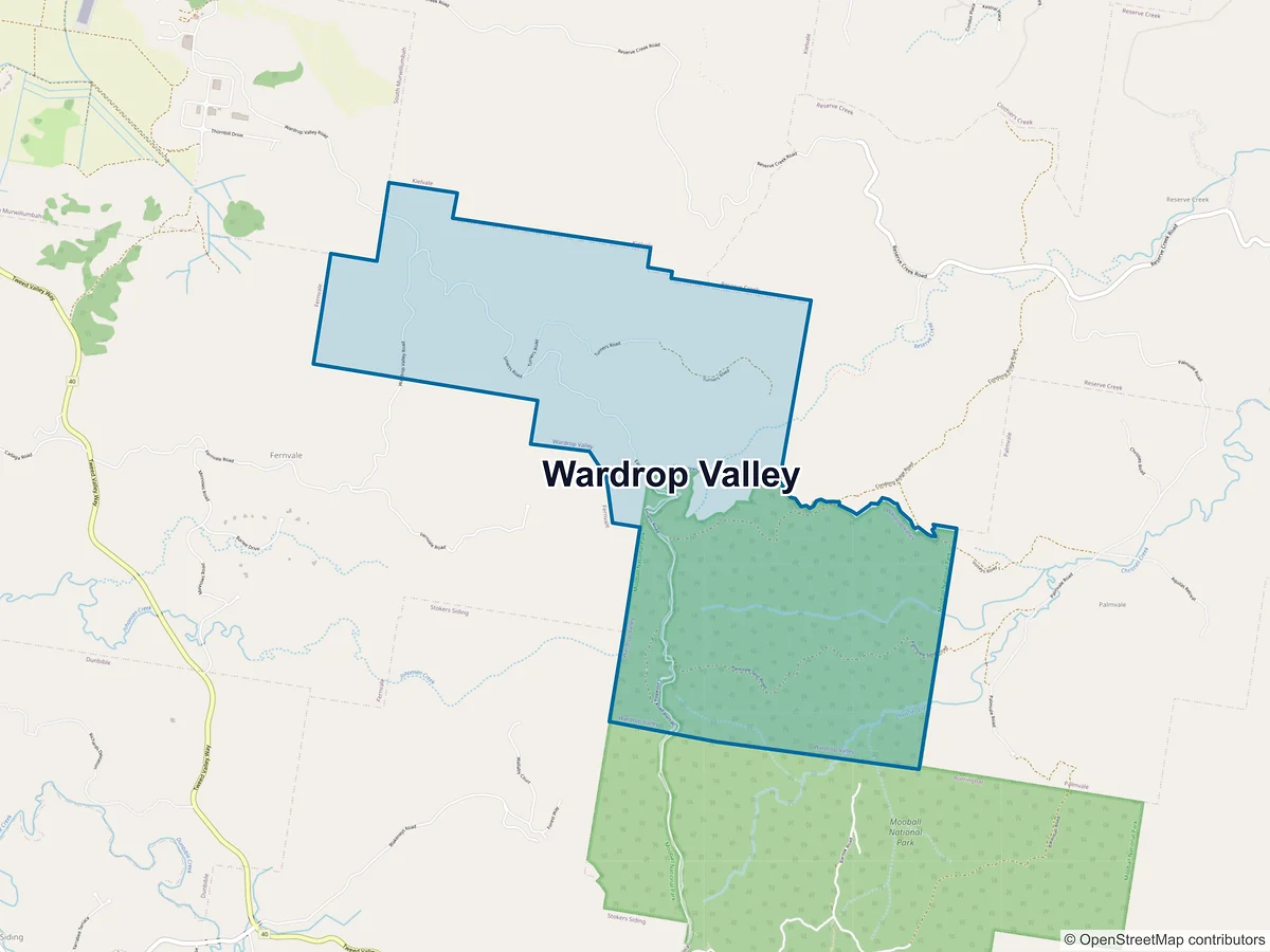 Map of Wardrop Valley, NSW, Australia
