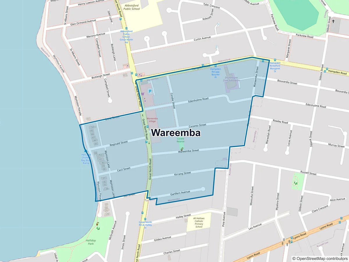 Map of Wareemba, NSW, Australia
