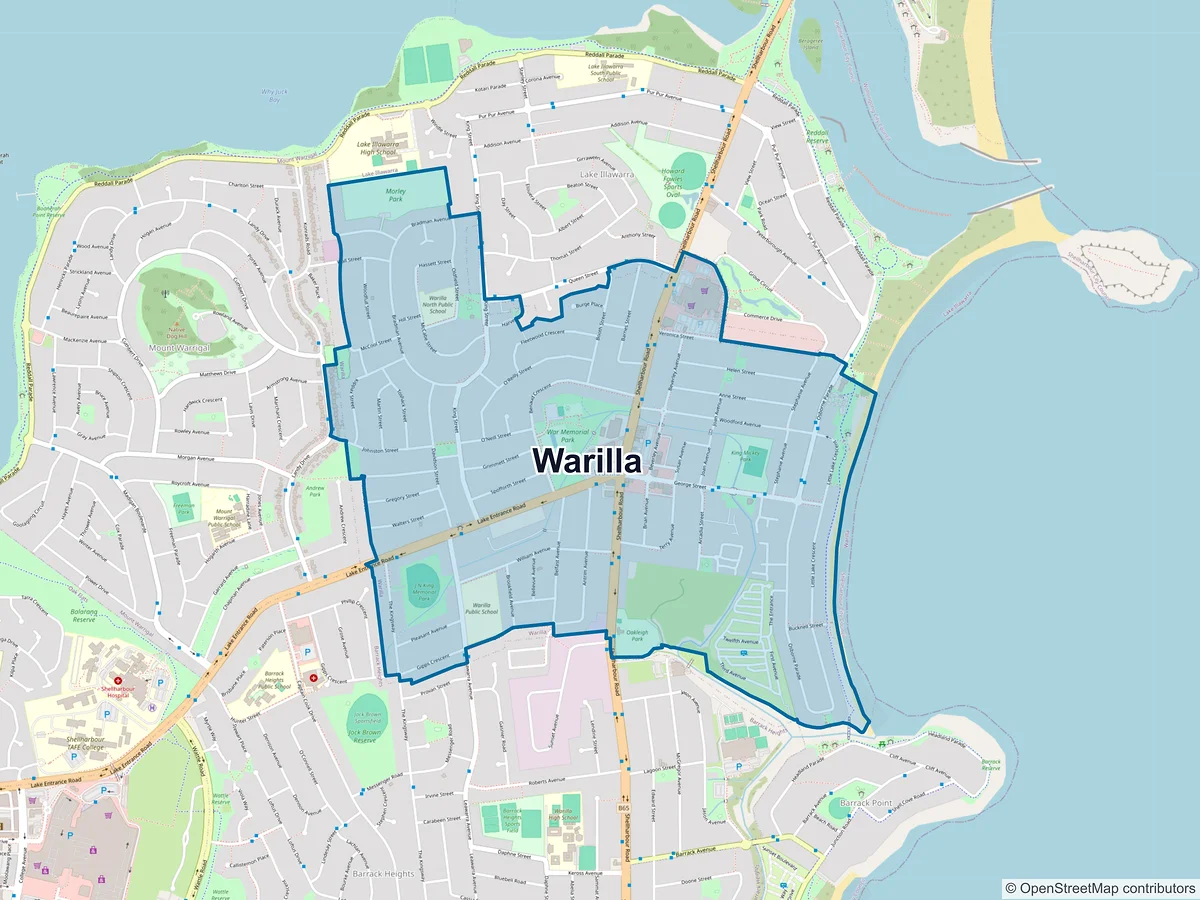 Map of Warilla, NSW, Australia