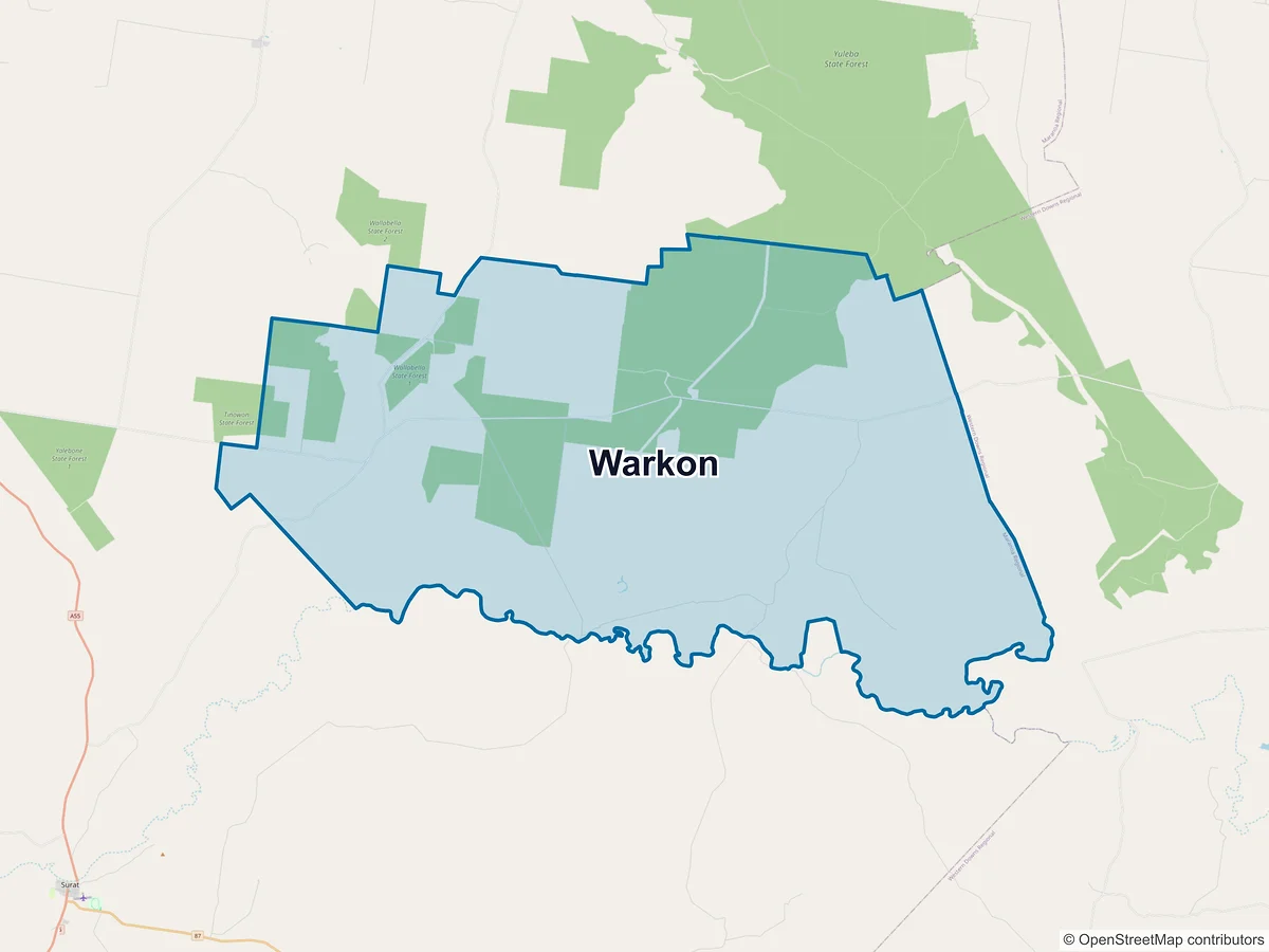 Map of Warkon, QLD, Australia