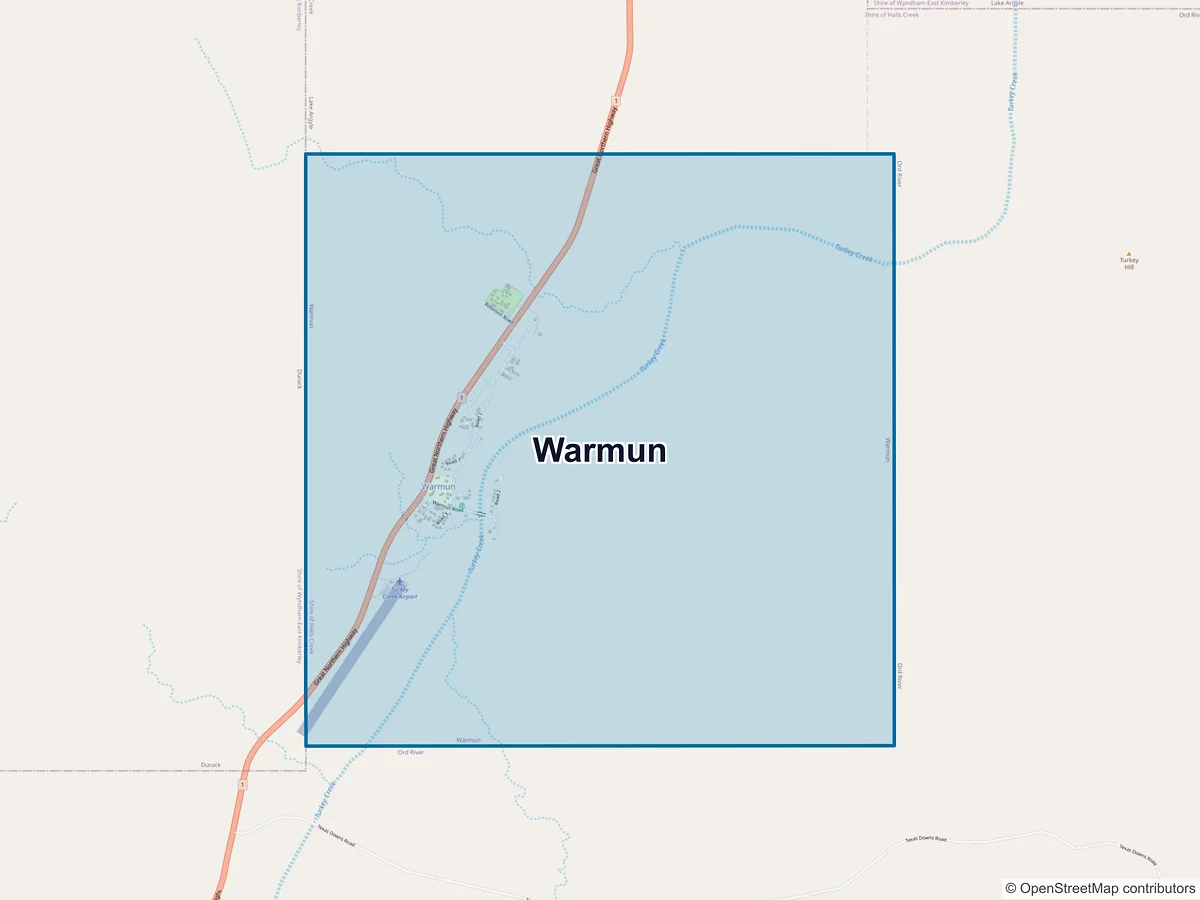 Map of Warmun, WA, Australia