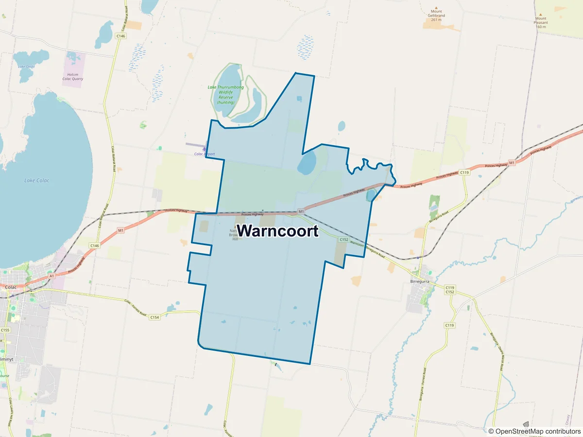 Map of Warncoort, VIC, Australia