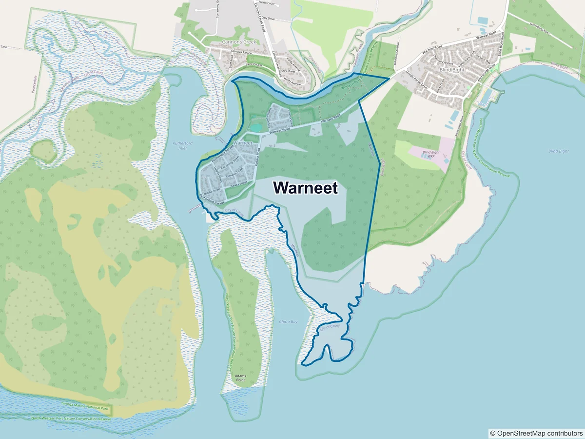 Map of Warneet, VIC, Australia