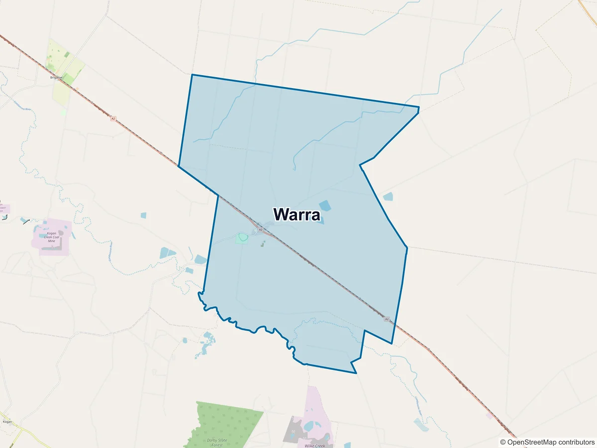 Map of Warra, QLD, Australia