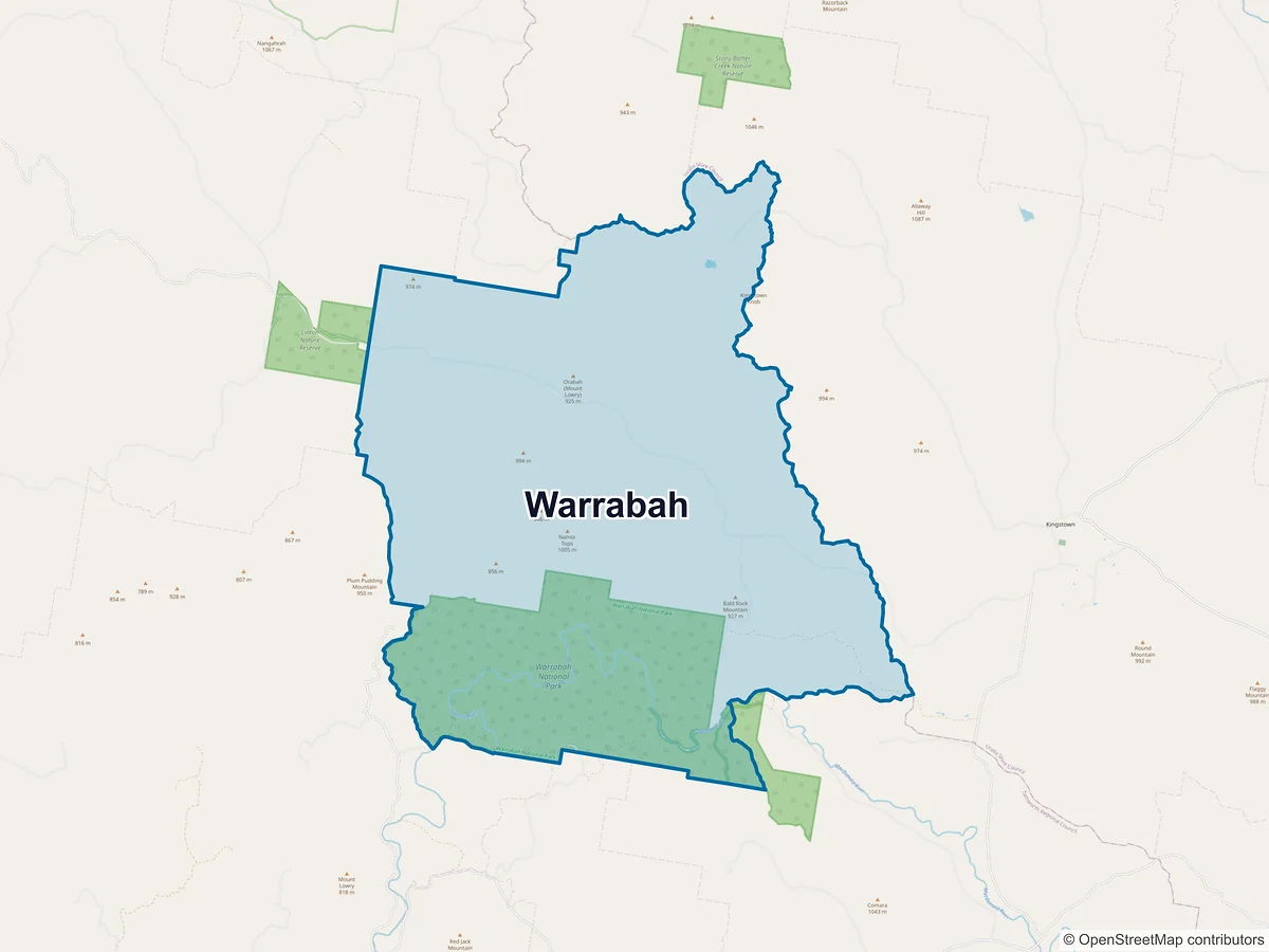Map of Warrabah, NSW, Australia