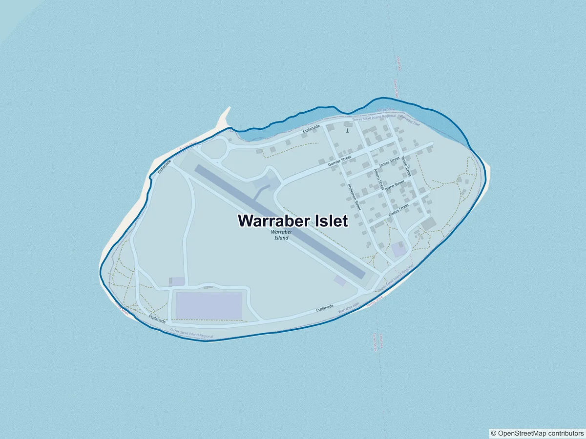 Map of Warraber Islet, QLD, Australia