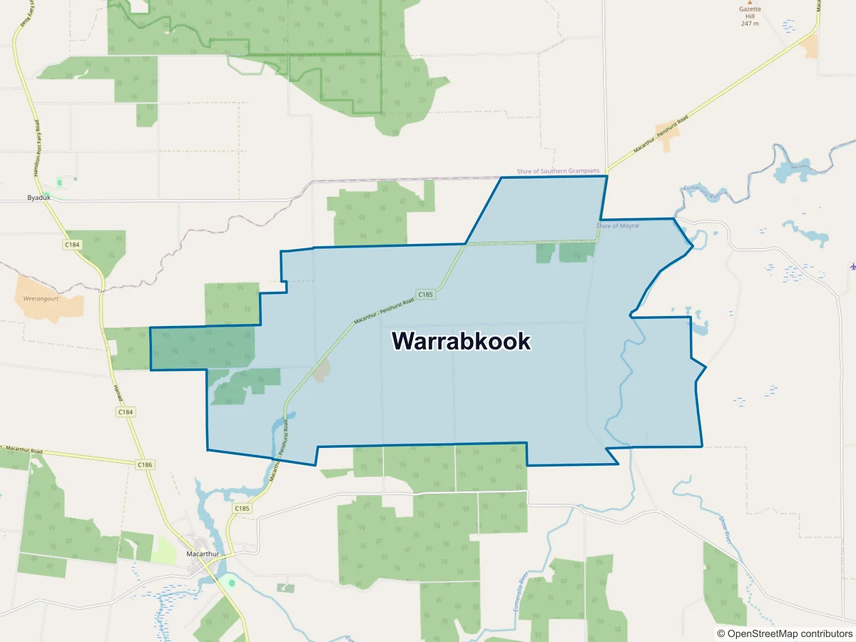 Map of Warrabkook, VIC, Australia