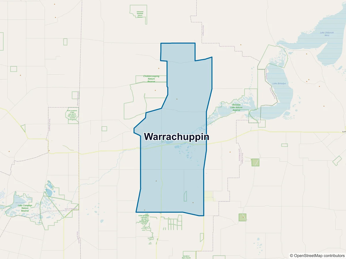 Map of Warrachuppin, WA, Australia