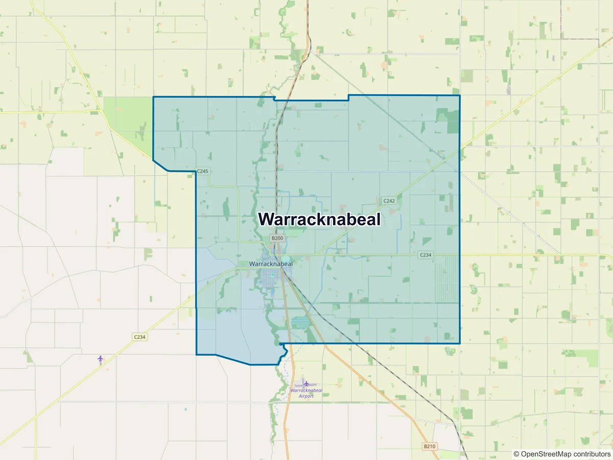 Map of Warracknabeal, VIC, Australia