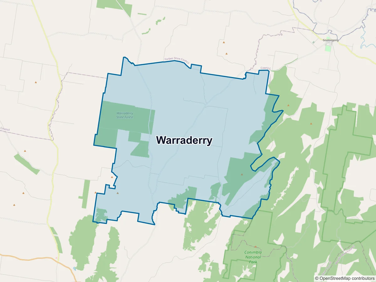 Map of Warraderry, NSW, Australia