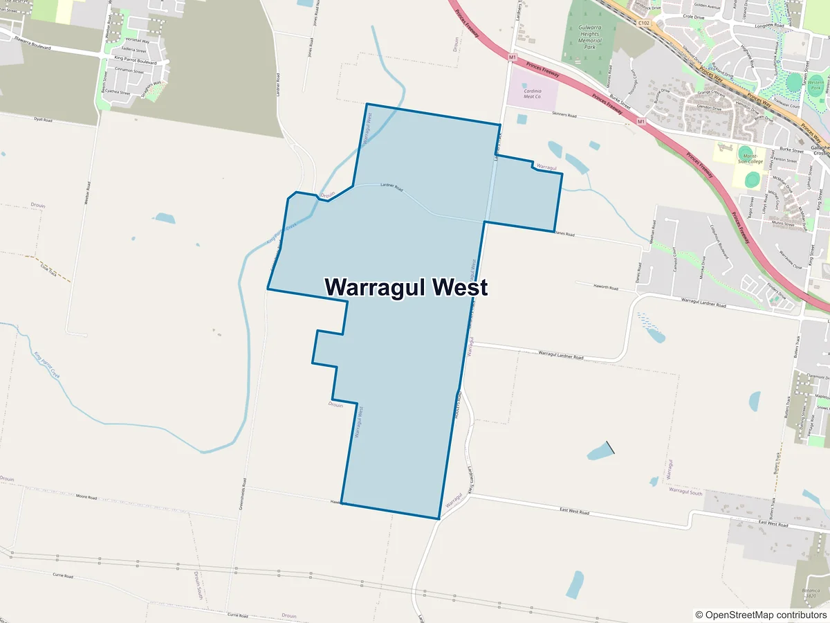 Map of Warragul West, VIC, Australia