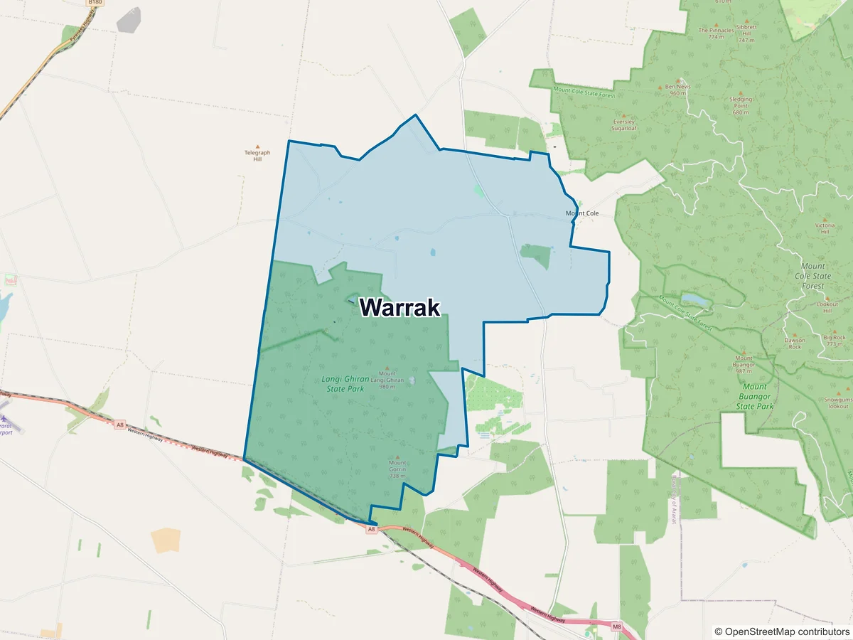 Map of Warrak, VIC, Australia