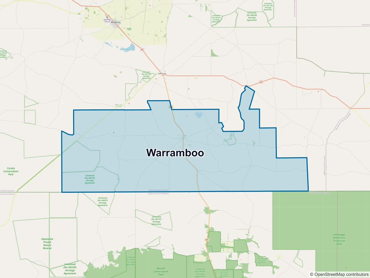 Map of Warramboo, SA, Australia