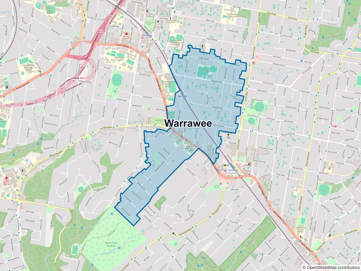Map of Warrawee, NSW, Australia