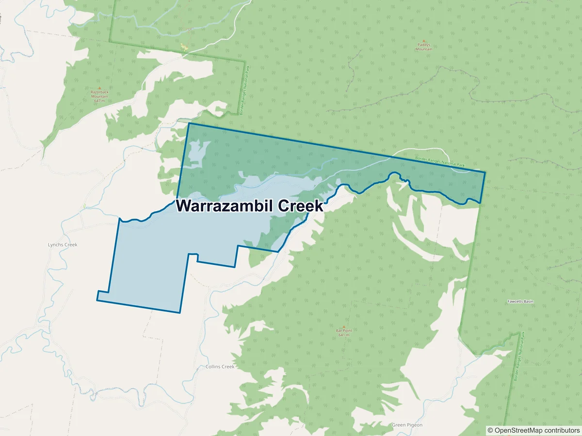 Map of Warrazambil Creek, NSW, Australia