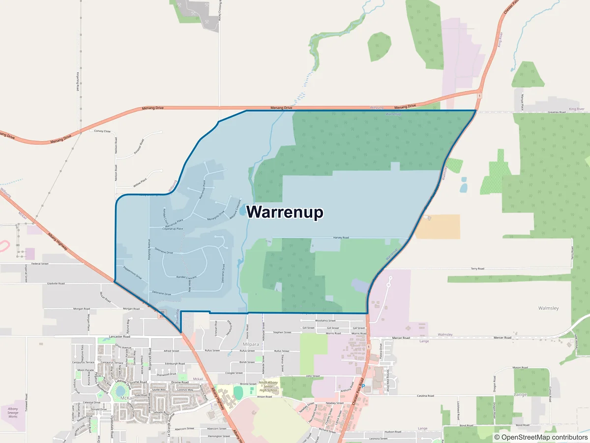 Map of Warrenup, WA, Australia