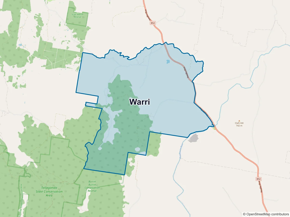 Map of Warri, NSW, Australia