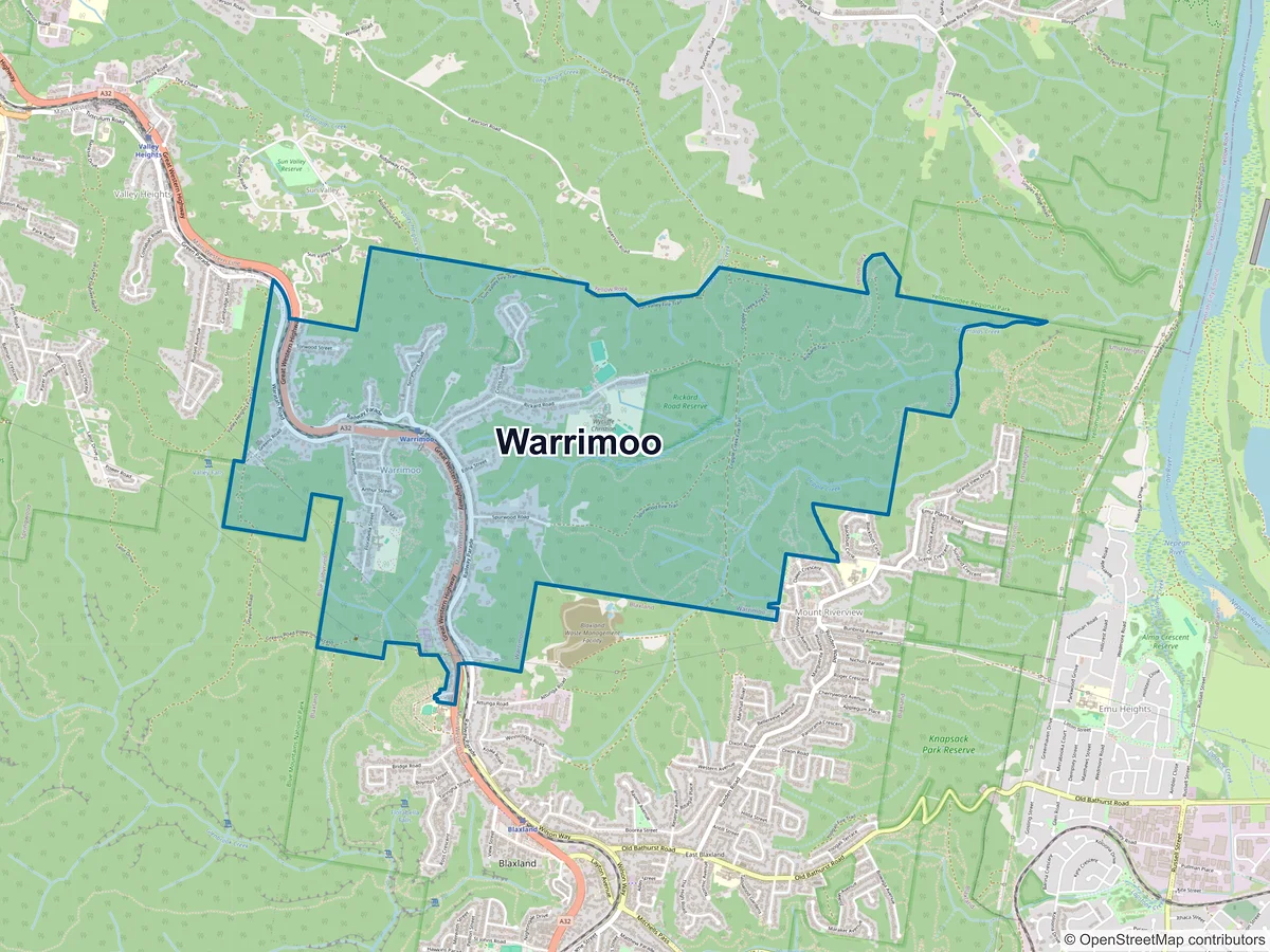 Map of Warrimoo, NSW, Australia