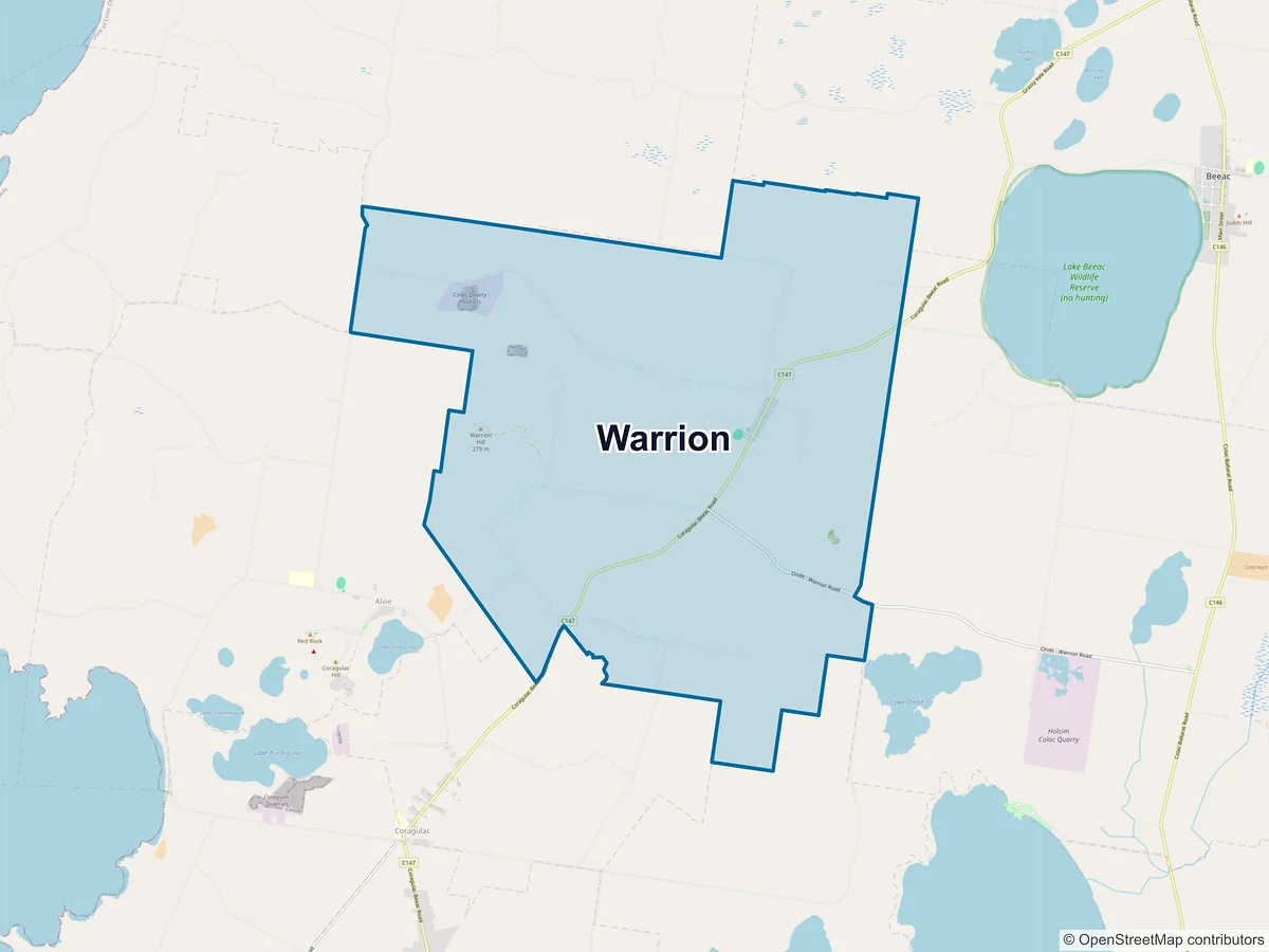 Map of Warrion, VIC, Australia