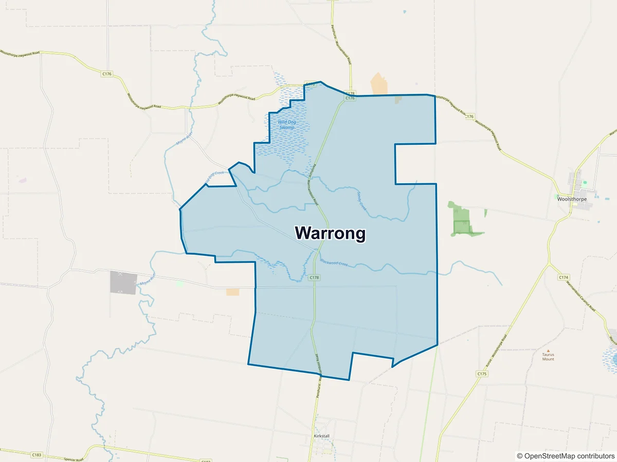 Map of Warrong, VIC, Australia