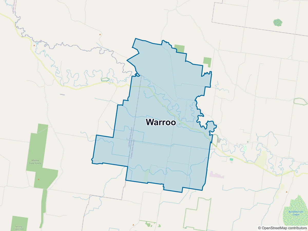 Map of Warroo, NSW, Australia