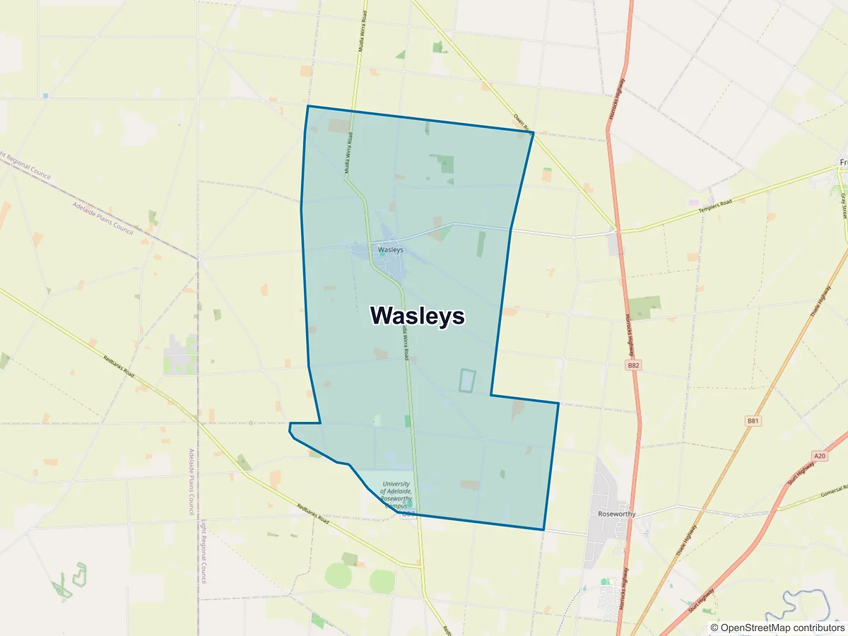 Map of Wasleys, SA, Australia