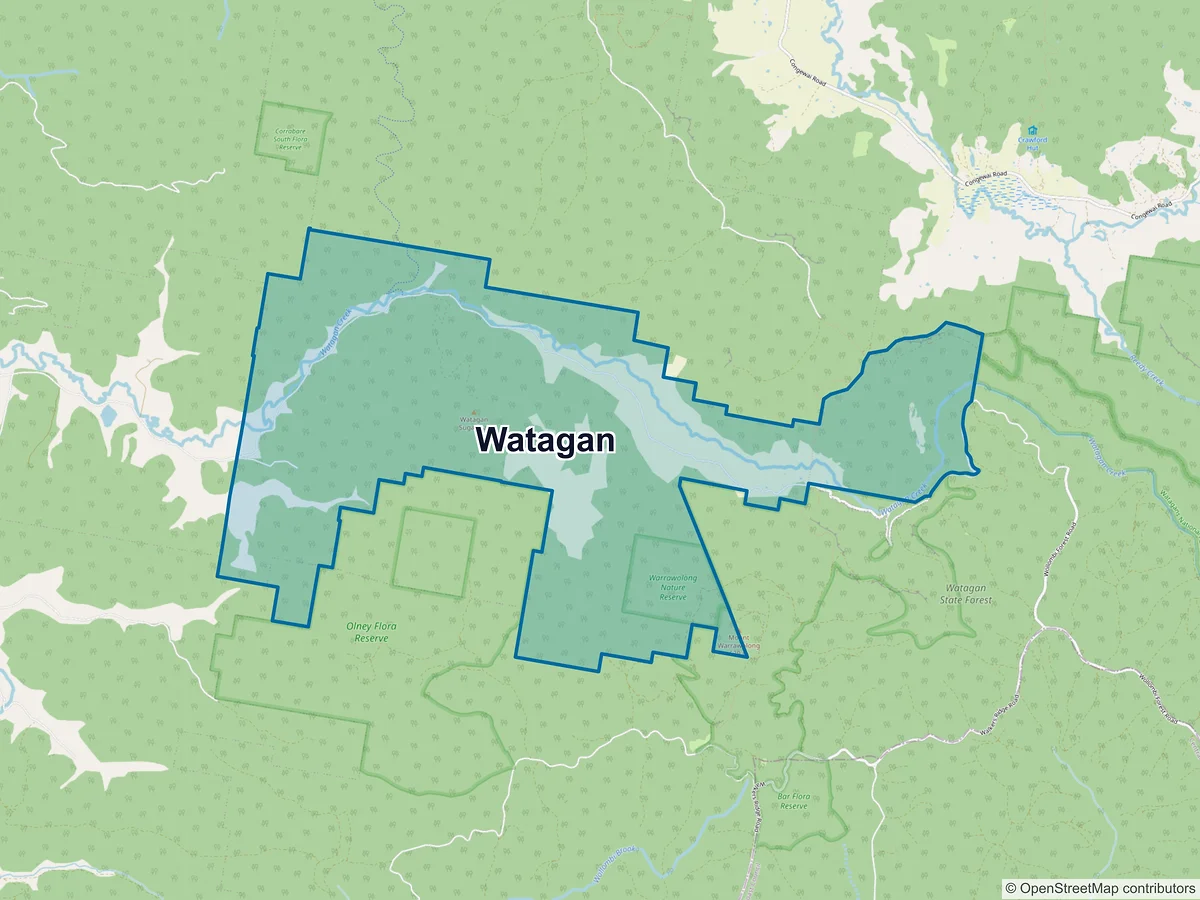 Map of Watagan, NSW, Australia