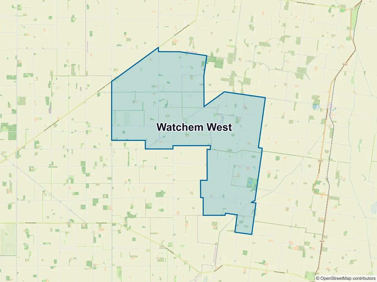 Map of Watchem West, VIC, Australia