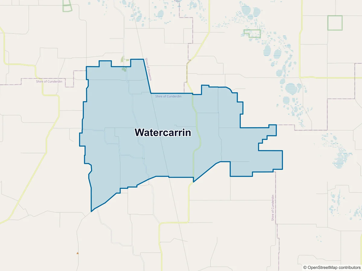 Map of Watercarrin, WA, Australia