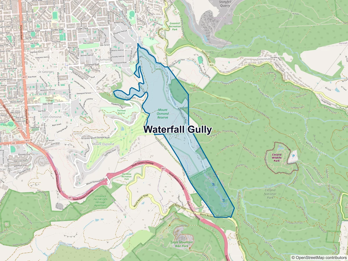 Map of Waterfall Gully, SA, Australia