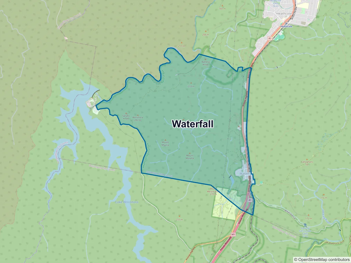 Map of Waterfall, NSW, Australia